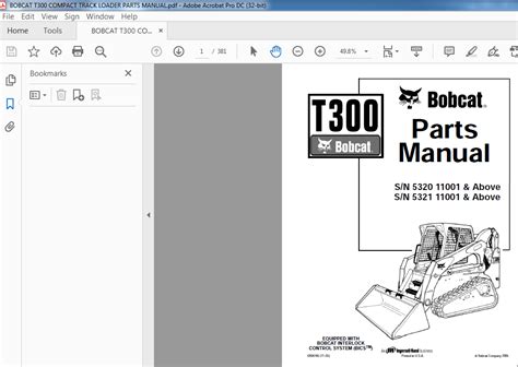 T300 Track Loader Parts Manual Paper Copy 